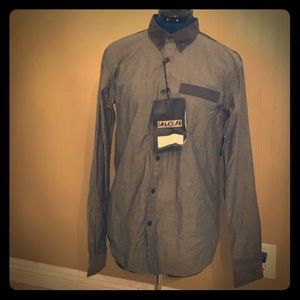 NWT Ezekiel Grey Button Down Shirt